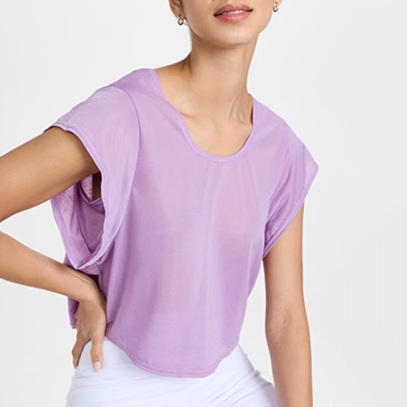 NWT Varley Shopbop Landon Tissue Jersey Short Sleeve Tee in Purple - Picture 1 of 9